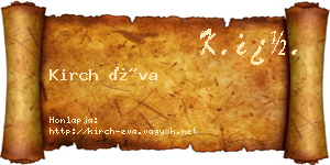 Kirch Éva névjegykártya